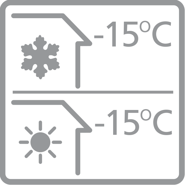 работа на охлаждение и нагрев до -15℃